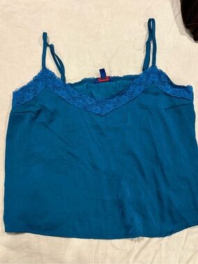 Aeropostale Vintage Fairy Core Blue Lace-Trim Camisole Top - Small